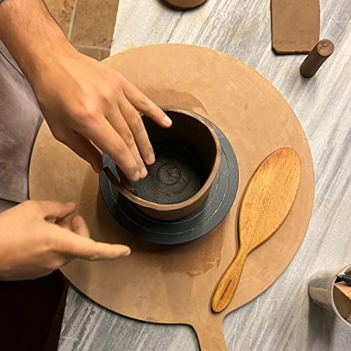 כלי MakeMake | משוט כוס חימר מעץ בעבודת יד - משוט דגים - משוט אליפטי לעיצוב | גיבוש | דחיסת ודירה חריגות